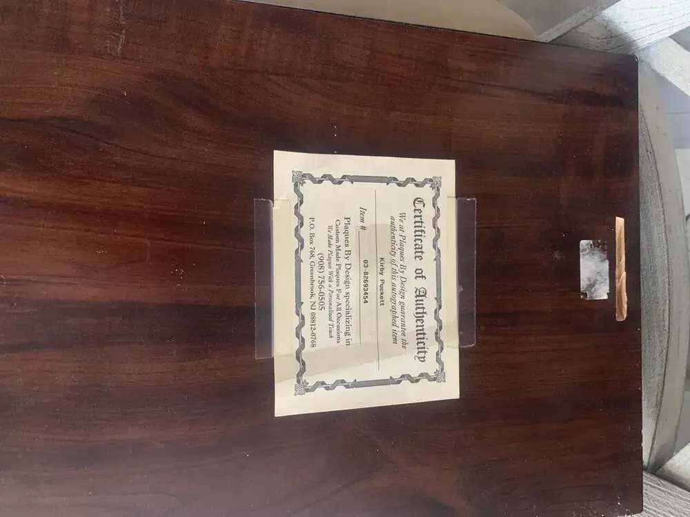 Kirby Puckett Autographed Minnesota Twins All Star Outfielder Plaque with COA